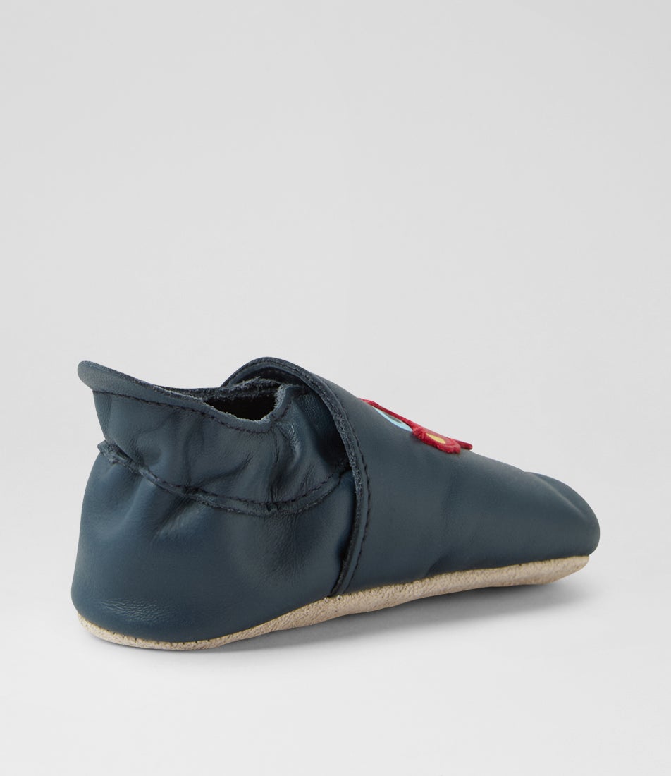 Bobux Ss Car Infant Navy Leather Flat Shoes