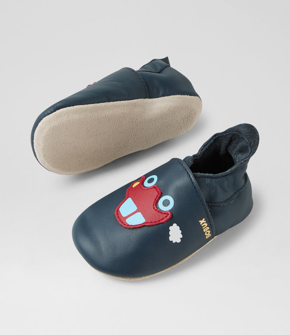 Bobux Ss Car Infant Navy Leather Flat Shoes