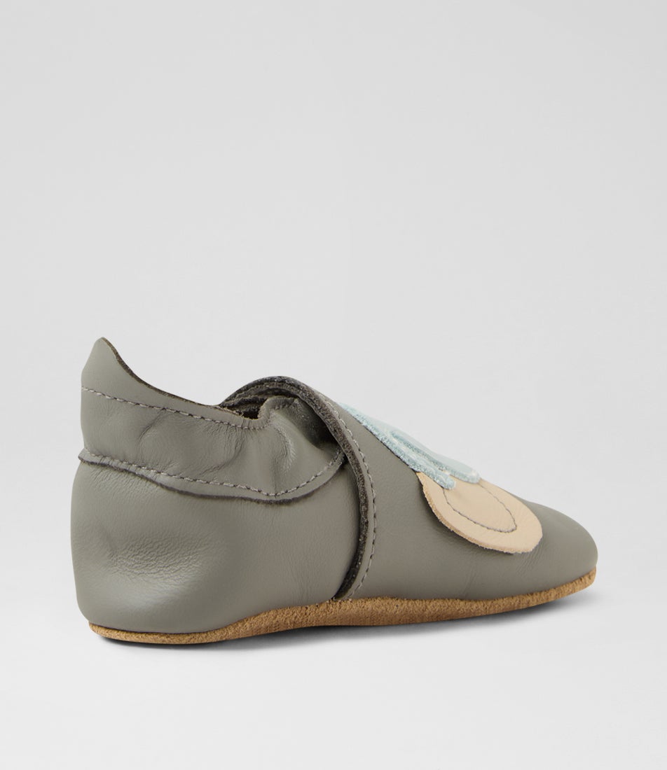 Bobux Ss Elephant Infant Grey Leather Flat Shoes