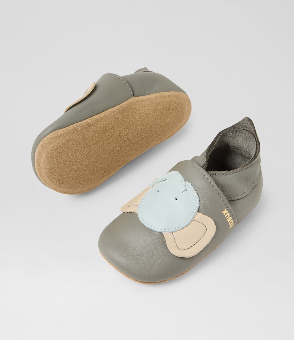 Bobux Ss Elephant Infant Grey Leather Flat Shoes
