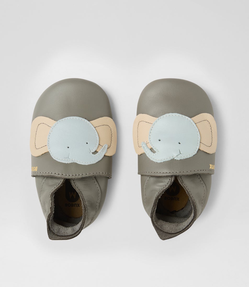 bobux Ss Elephant Infant Grey Leather Flat Shoes