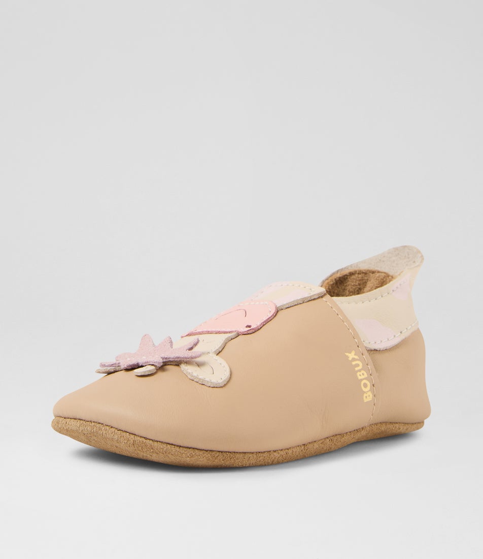 Bobux Ss Giraffe Infant Beige Leather Flat Shoes