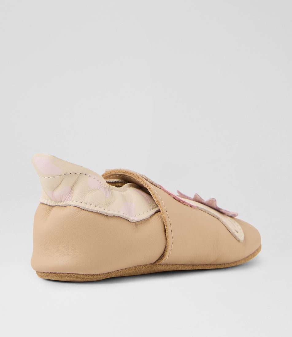 Bobux Ss Giraffe Infant Beige Leather Flat Shoes