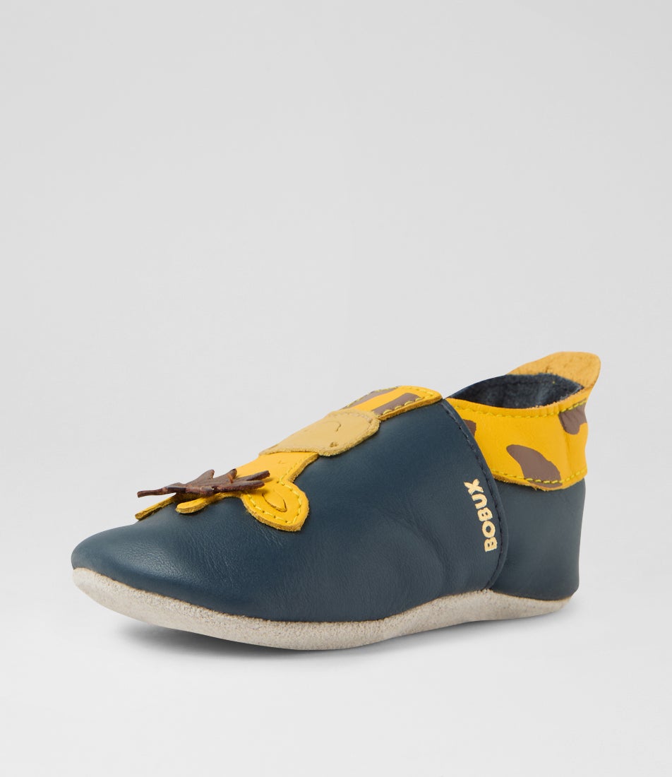 Bobux Ss Giraffe Infant Navy Leather Flat Shoes