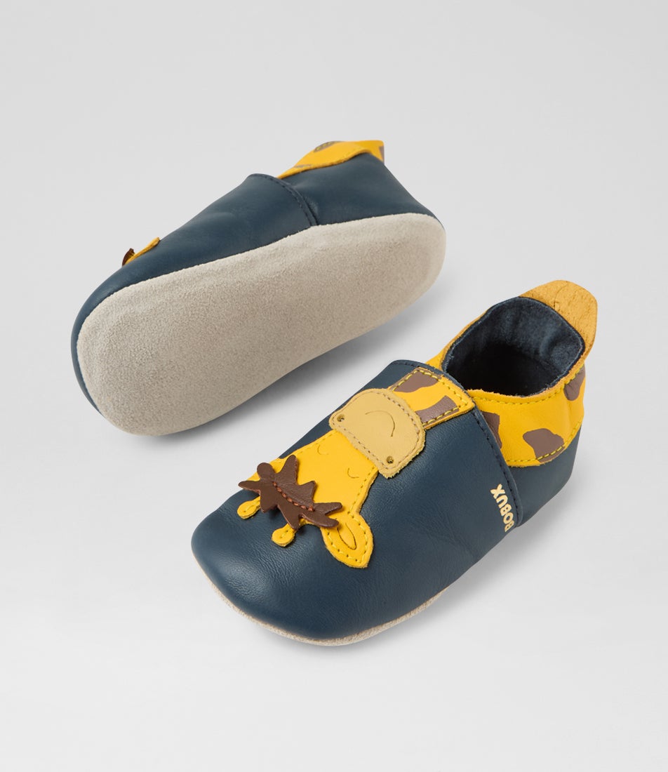 Bobux Ss Giraffe Infant Navy Leather Flat Shoes