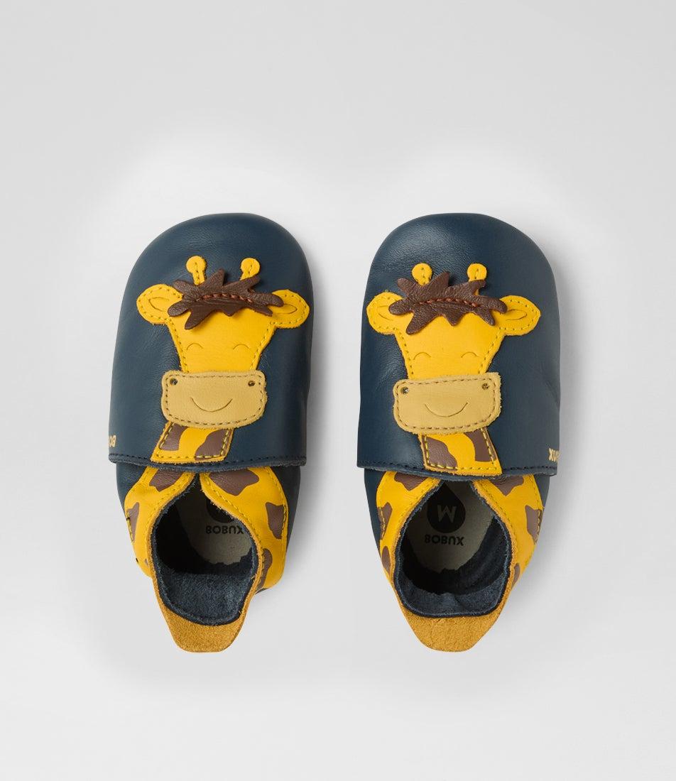 bobux Ss Giraffe Infant Navy Leather Flat Shoes