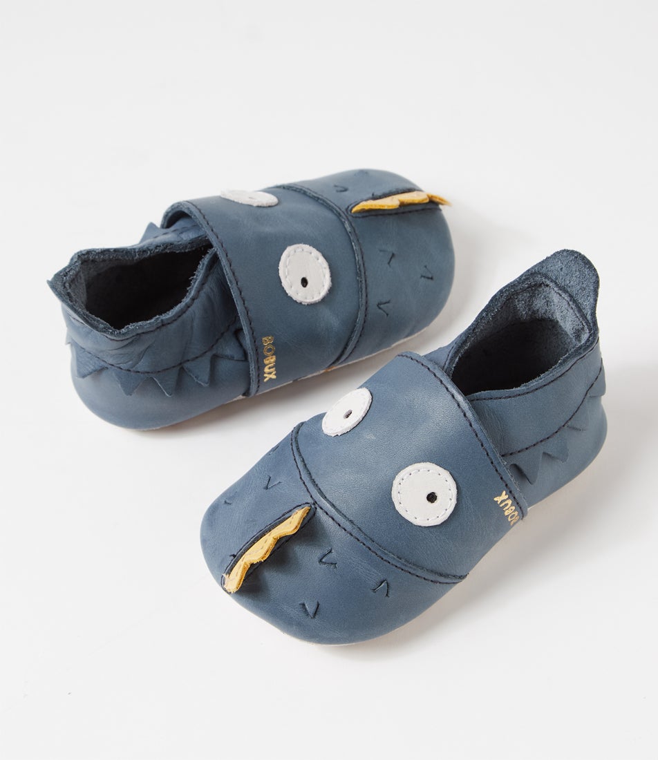 bobux Ss Gruff Infant Navy Leather Flat Shoes