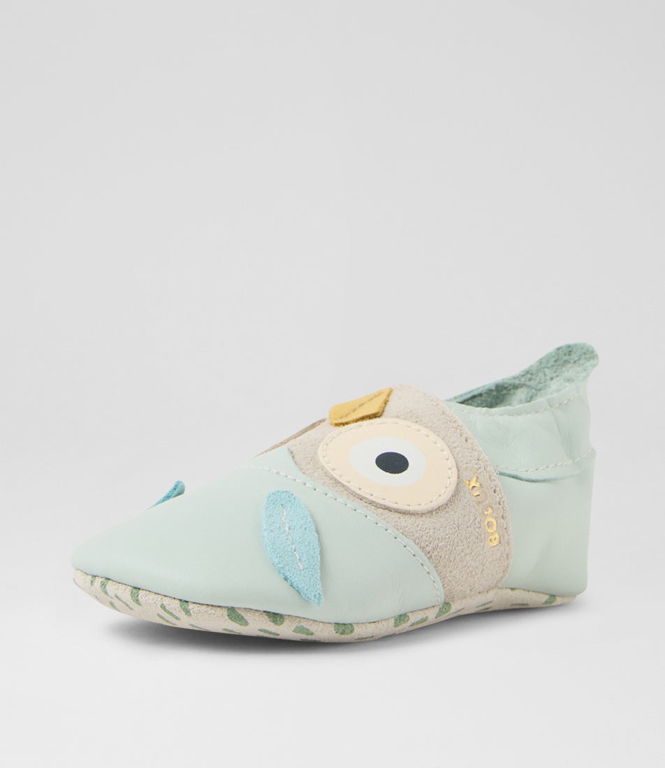 Bobux Ss Hootie Infant Seafoam Leather Flat Shoes