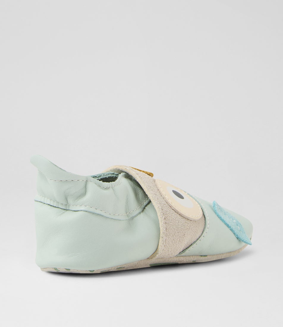 Bobux Ss Hootie Infant Seafoam Leather Flat Shoes