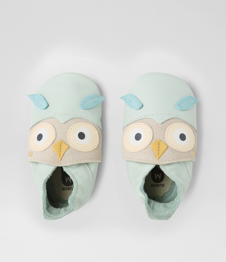 bobux Ss Hootie Infant Seafoam Leather Flat Shoes