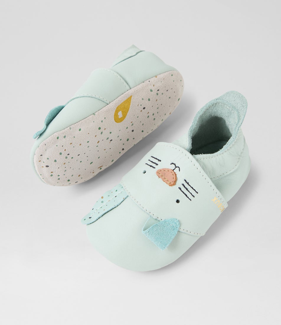 Bobux Ss Hopsy Infant Seafoam Leather Flat Shoes