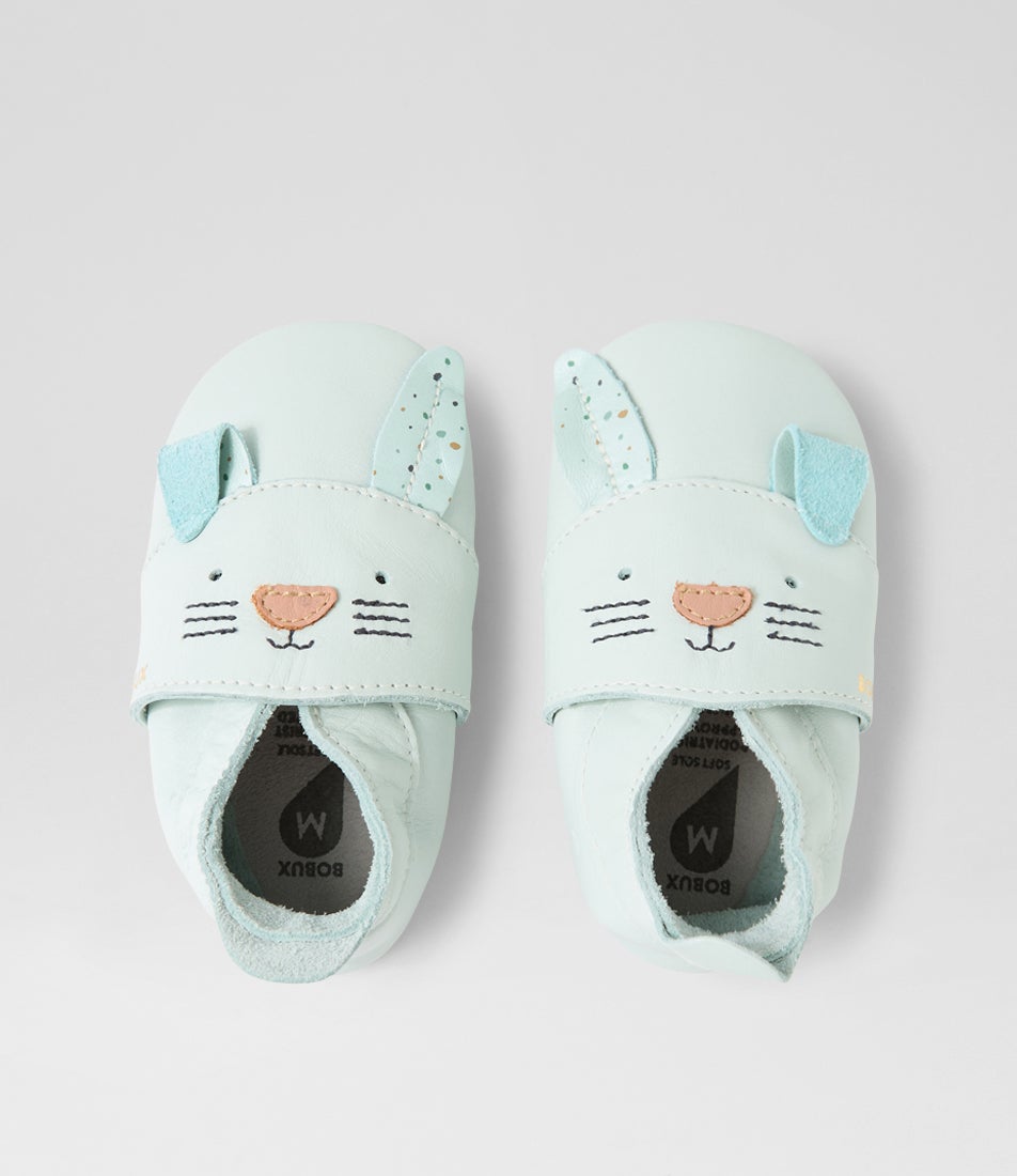 bobux Ss Hopsy Infant Seafoam Leather Flat Shoes