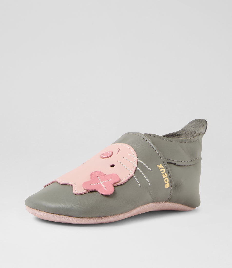 Bobux Ss Kitten Infant Grey Leather Flat Shoes