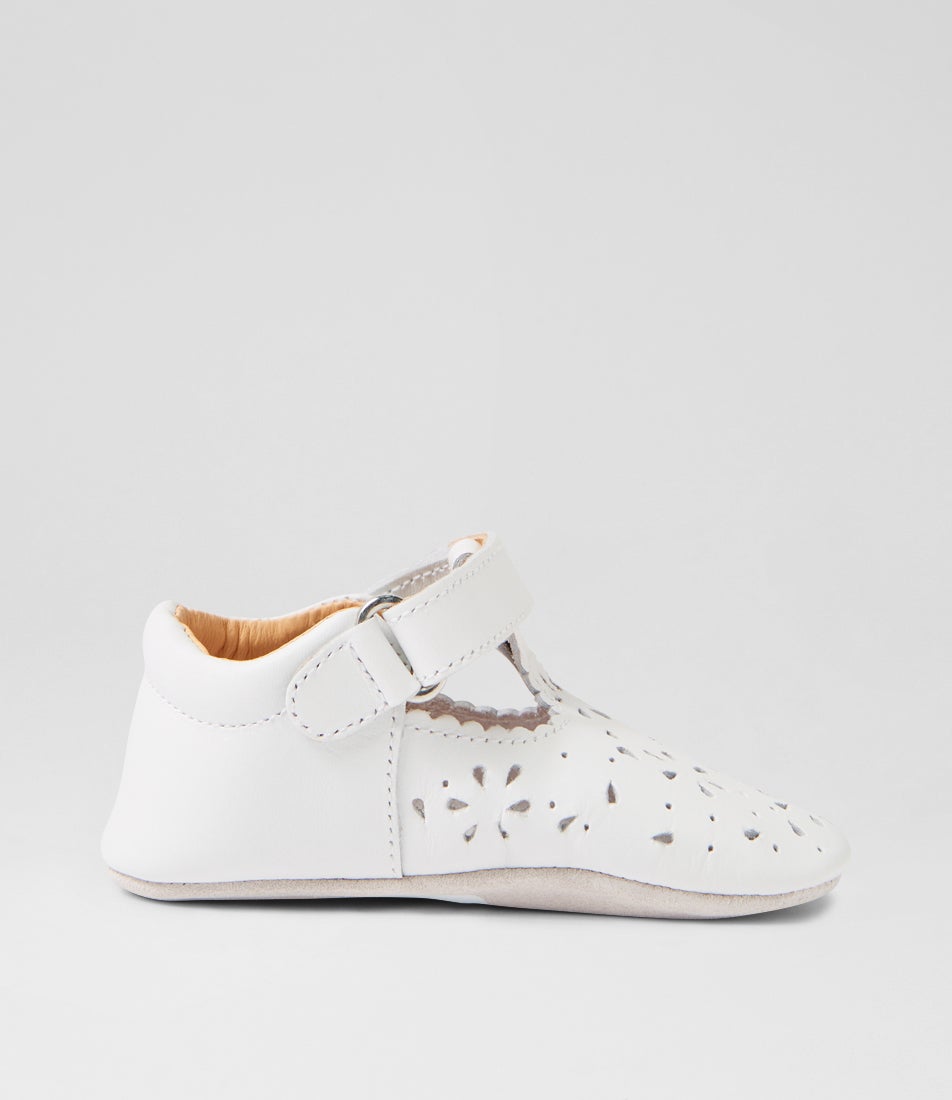 Bobux Ss Lacey Infant White Leather Flat Shoes