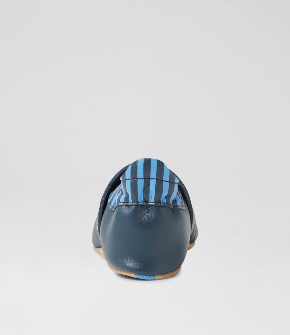 Bobux Ss Lionello Navy Leather Flat Shoes