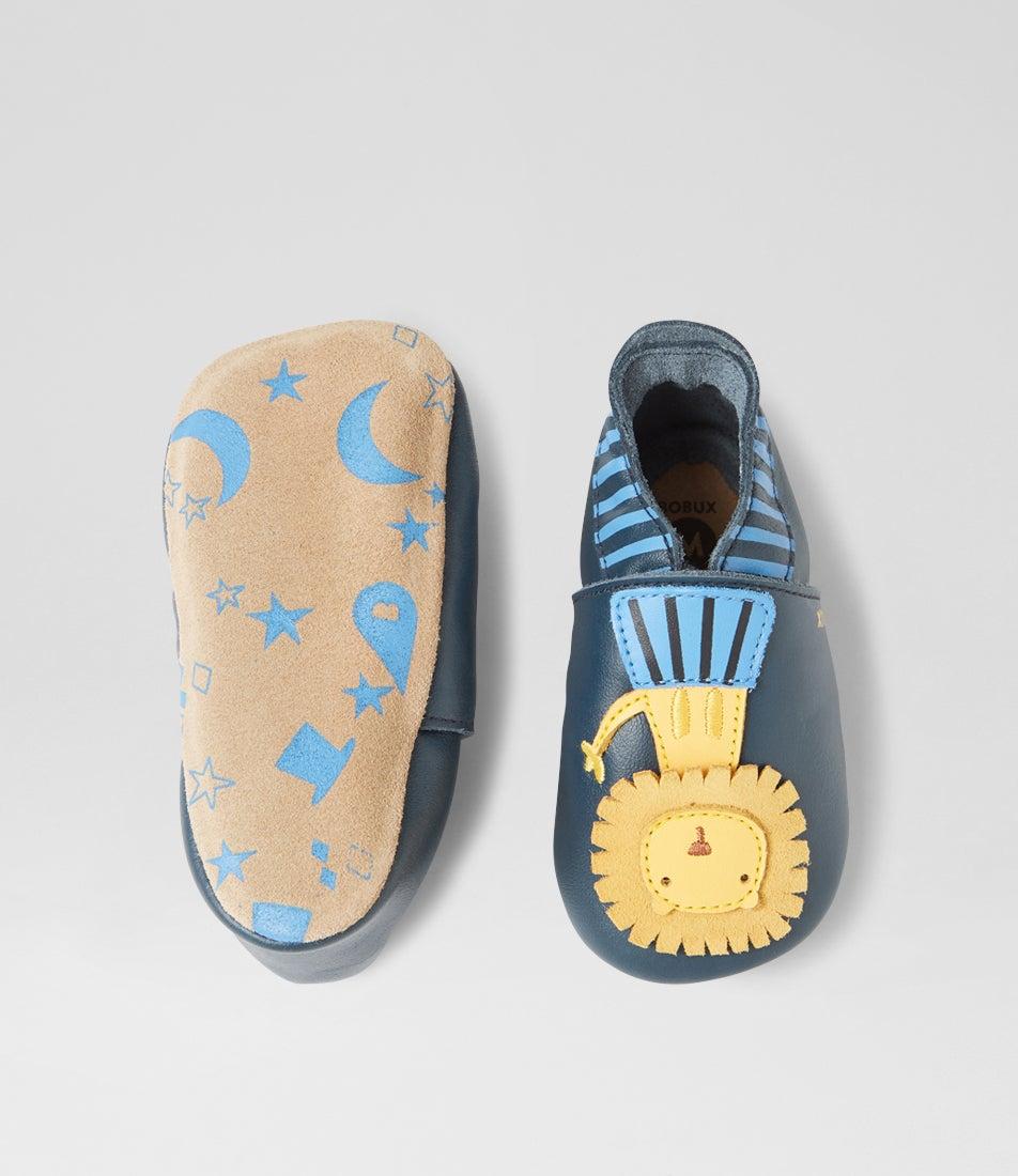 Bobux Ss Lionello Navy Leather Flat Shoes