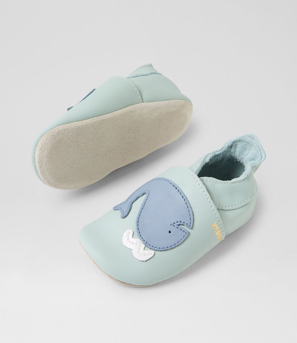 Bobux Ss Moby Infant Sky Grey Leather Flat Shoes