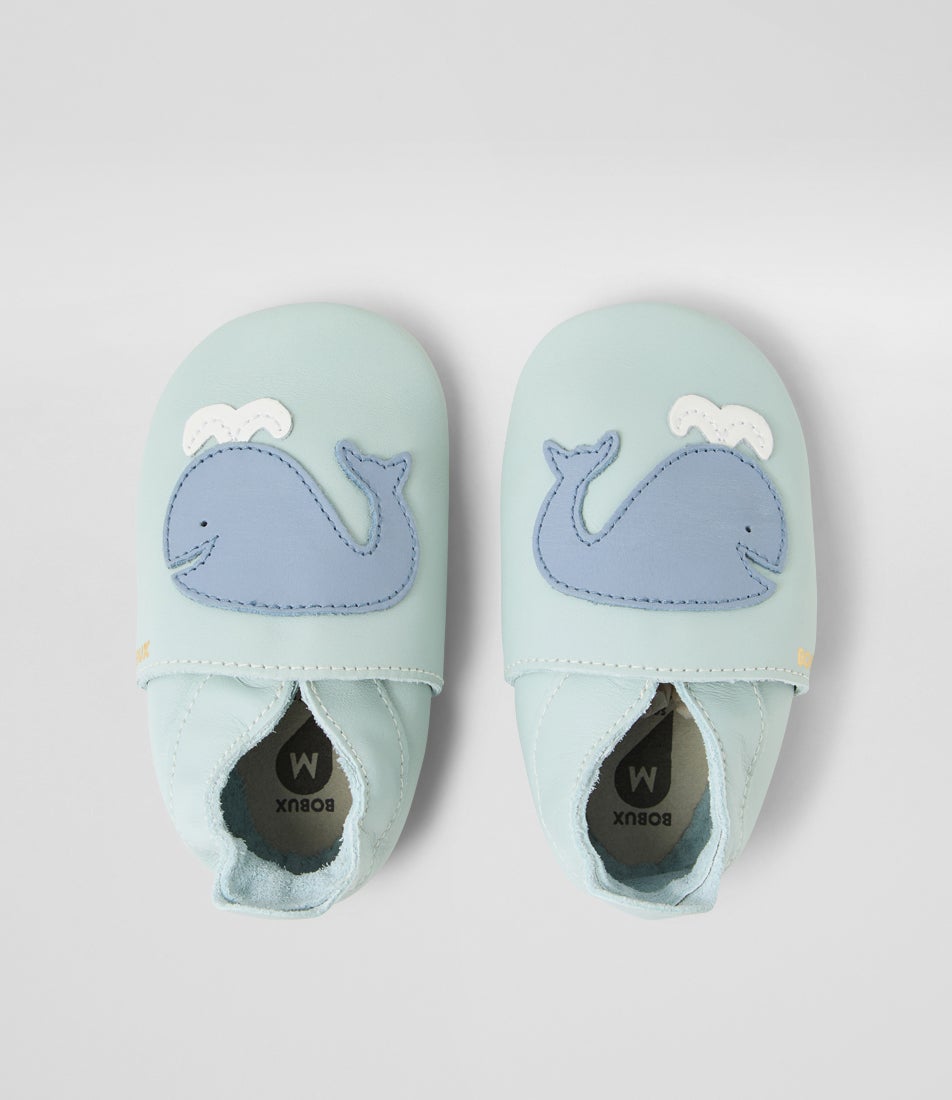 bobux Ss Moby Infant Sky Grey Leather Flat Shoes