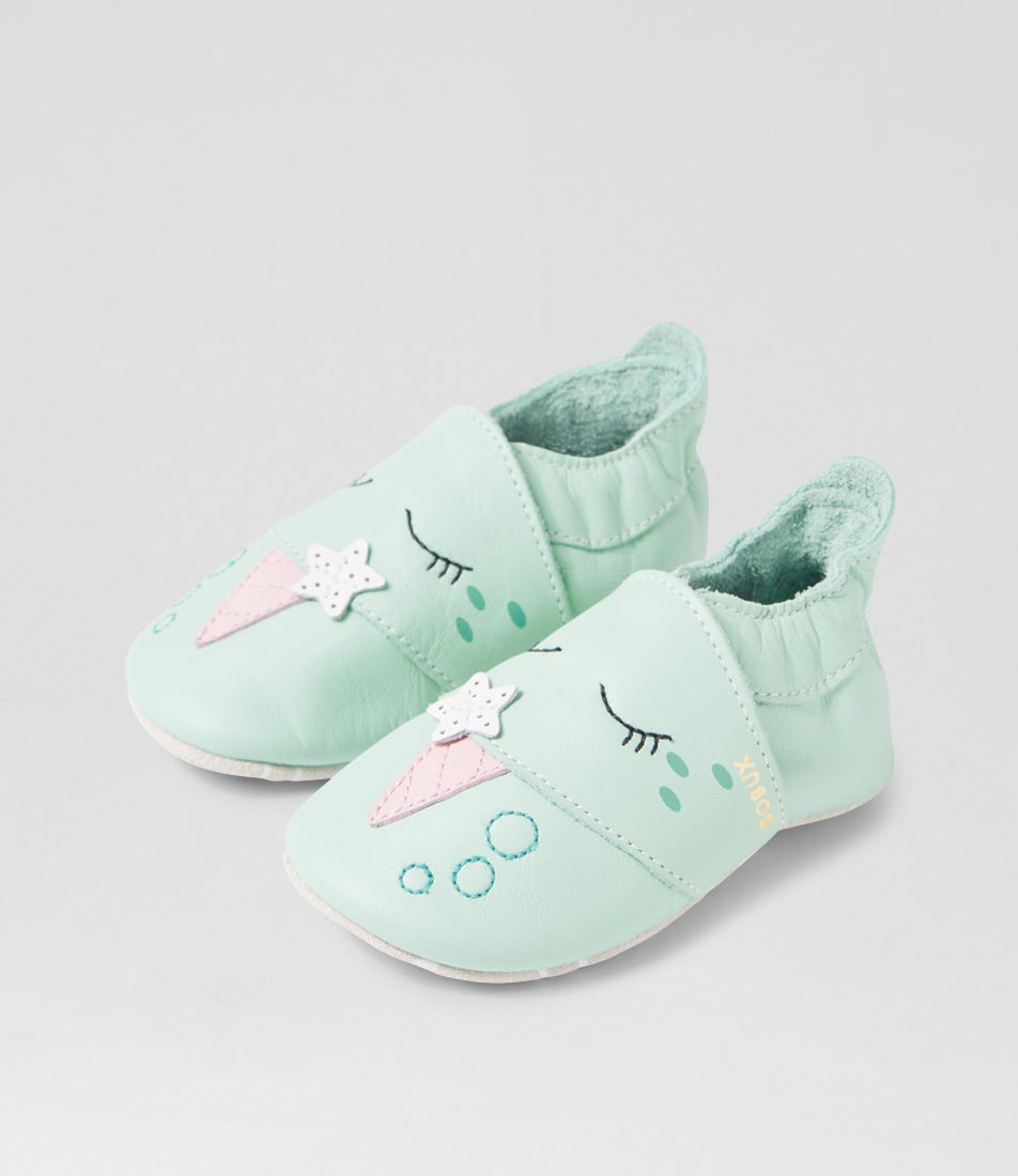 bobux Ss Narwhal Birds Egg Leather Flat Shoes
