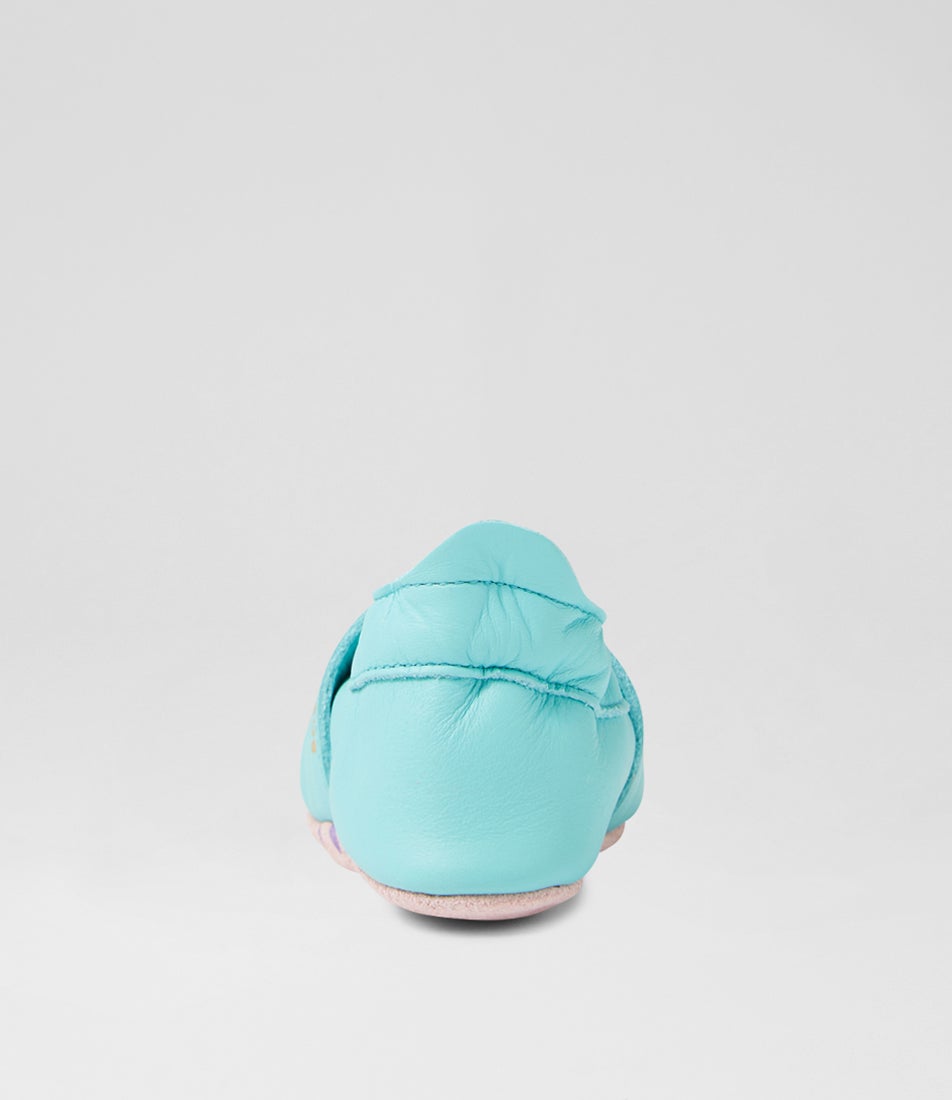 Bobux Ss Octopus Pool Blue Leather Flat Shoes