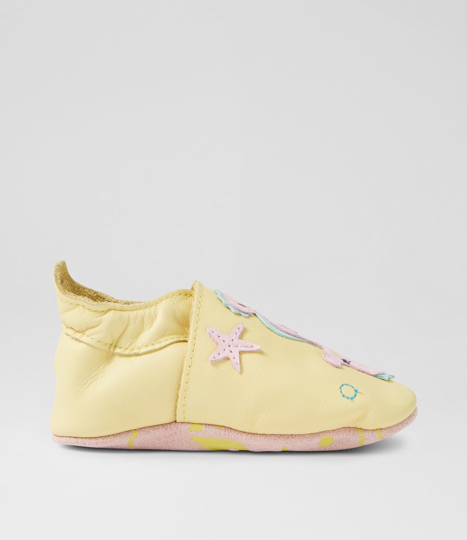 Bobux Ss Seahorse Pale Banana Leather Flat Shoes