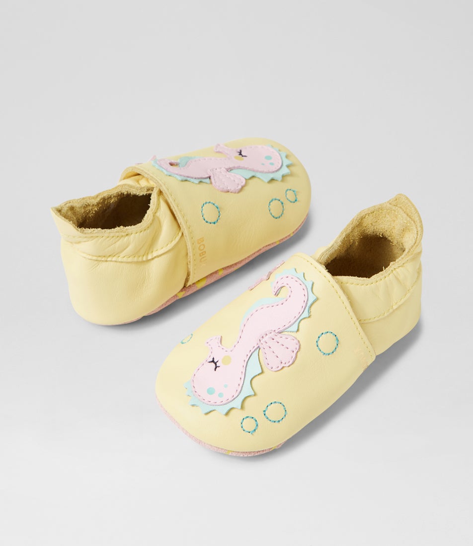 bobux Ss Seahorse Pale Banana Leather Flat Shoes