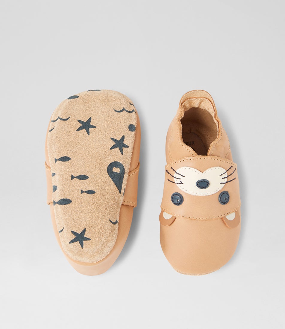 Bobux Ss Seal Caramel Leather Flat Shoes