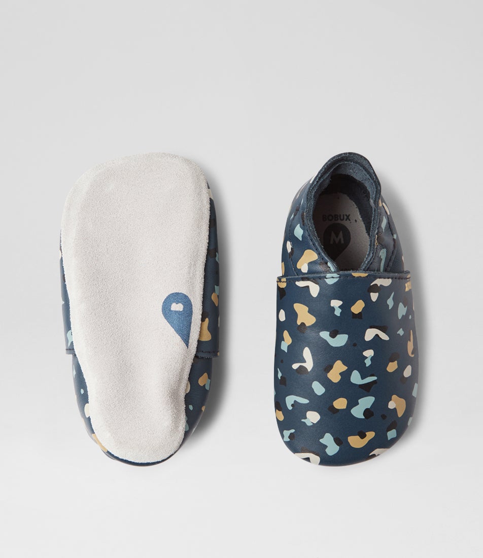 Bobux Ss Speckles Infant Navy Leather Flat Shoes