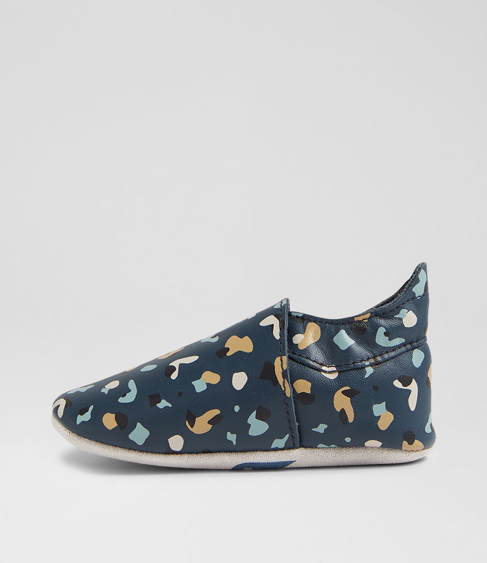 Bobux Ss Speckles Infant Navy Leather Flat Shoes