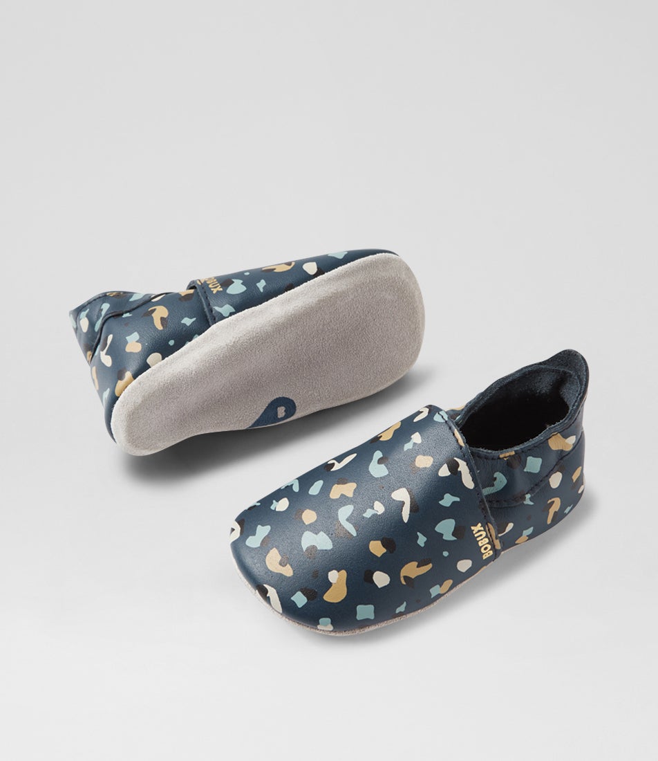 bobux Ss Speckles Infant Navy Leather Flat Shoes