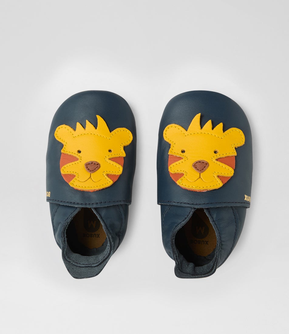 bobux Ss Tiger Infant Navy Leather Flat Shoes