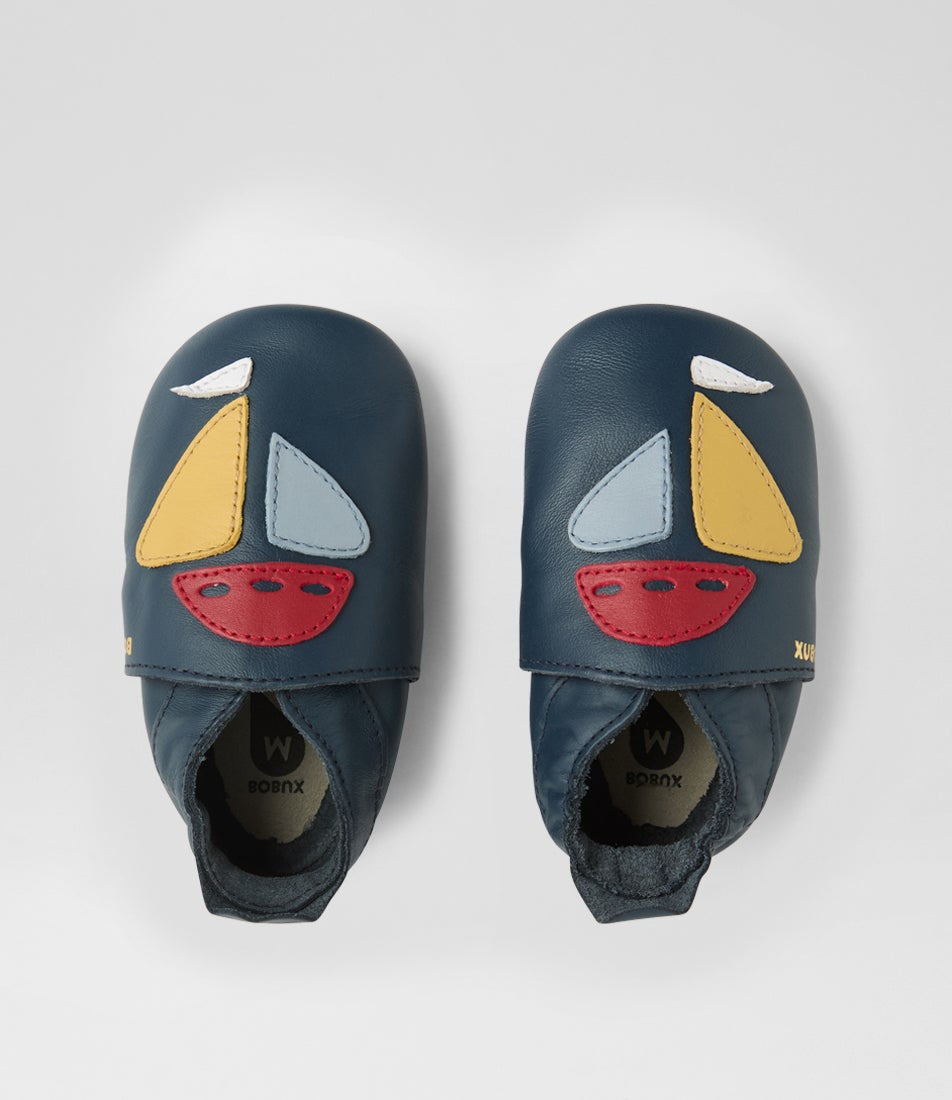 bobux Ss Yacht Infant Navy Leather Flat Shoes