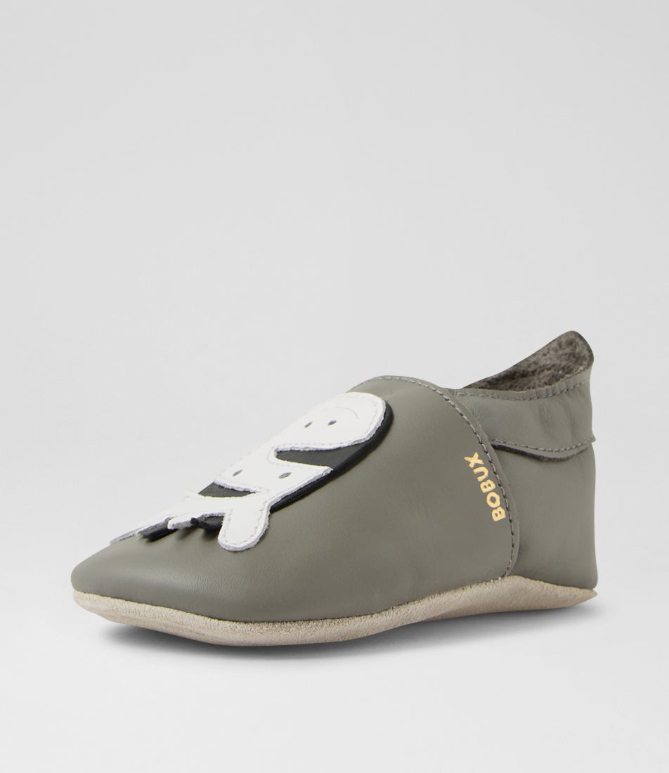 Bobux Ss Zebra Infant Grey Leather Flat Shoes