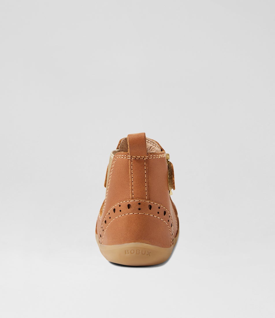 Bobux Su Billie Caramel Leather Ankle Boots