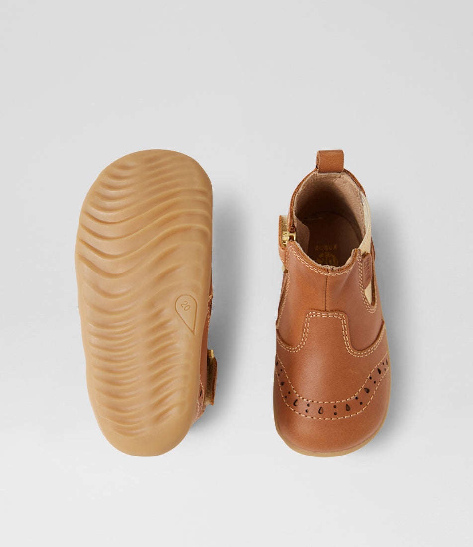 Bobux Su Billie Caramel Leather Ankle Boots