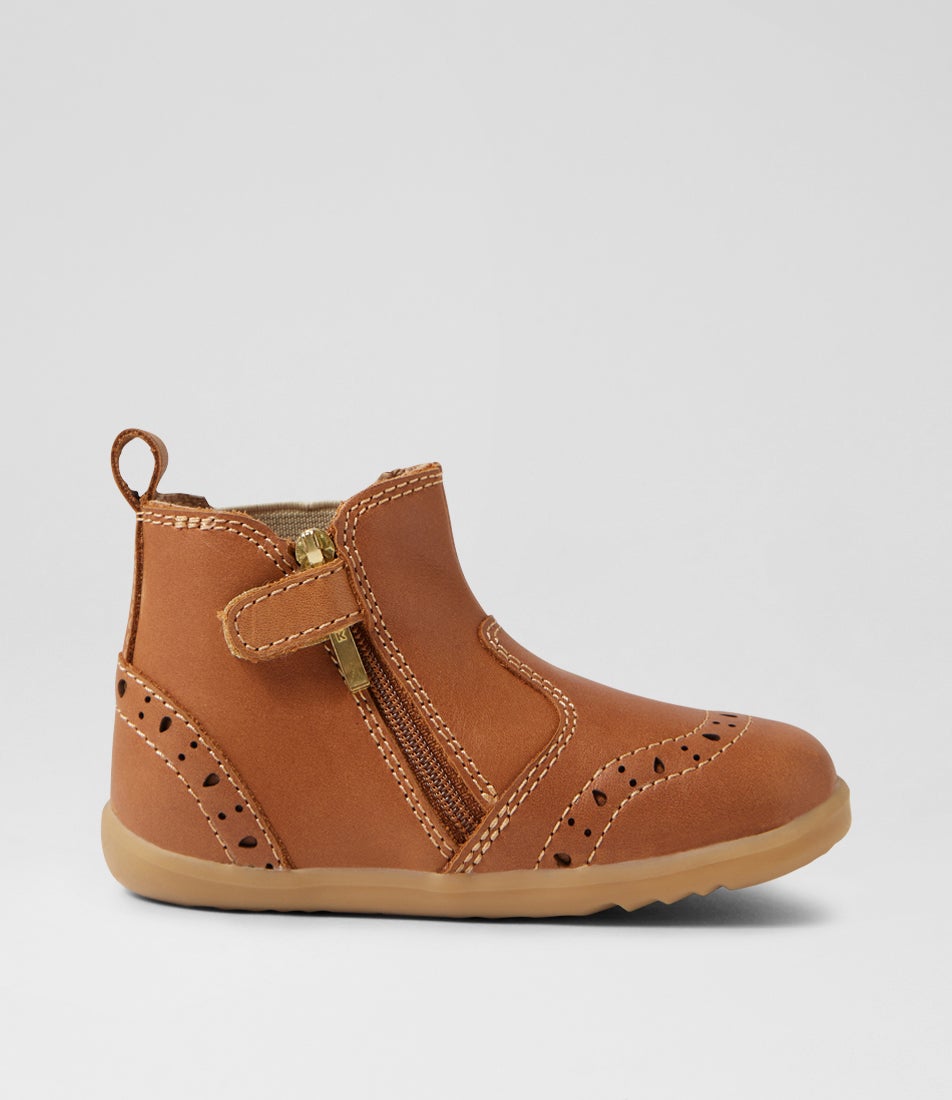 Bobux Su Billie Caramel Leather Ankle Boots