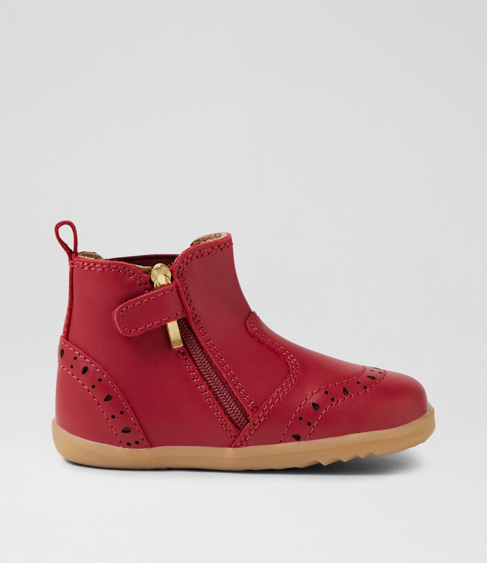 Bobux Su Billie Tibitan Red Leather Ankle Boots