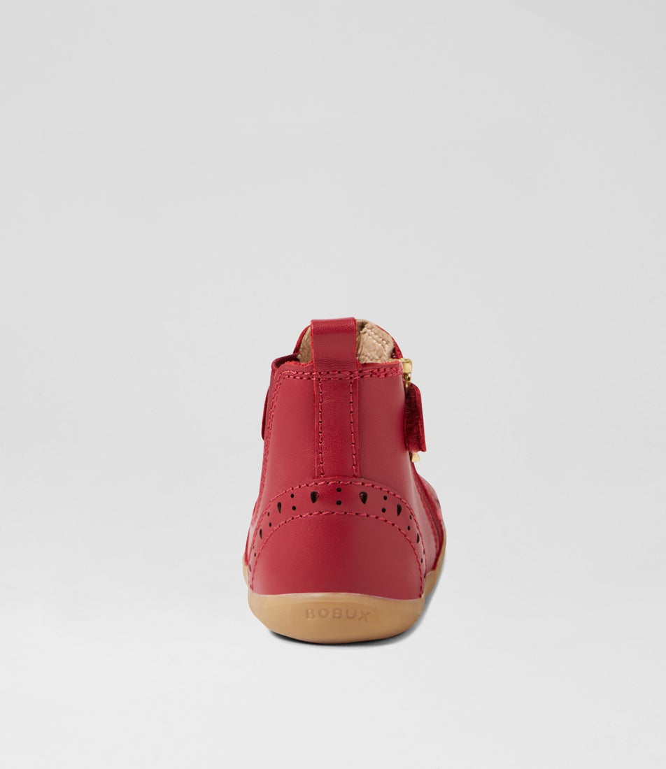 Bobux Su Billie Tibitan Red Leather Ankle Boots