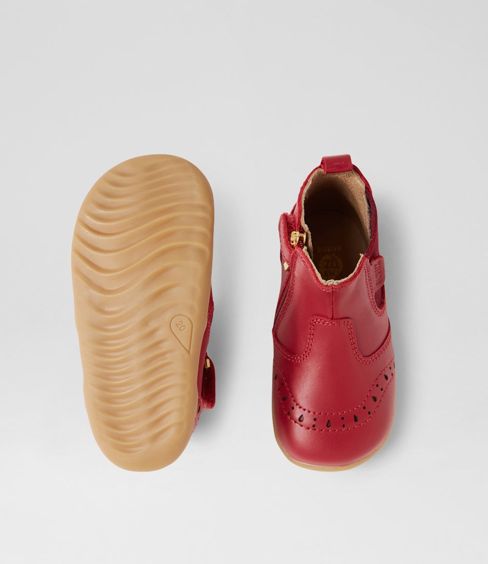 Bobux Su Billie Tibitan Red Leather Ankle Boots