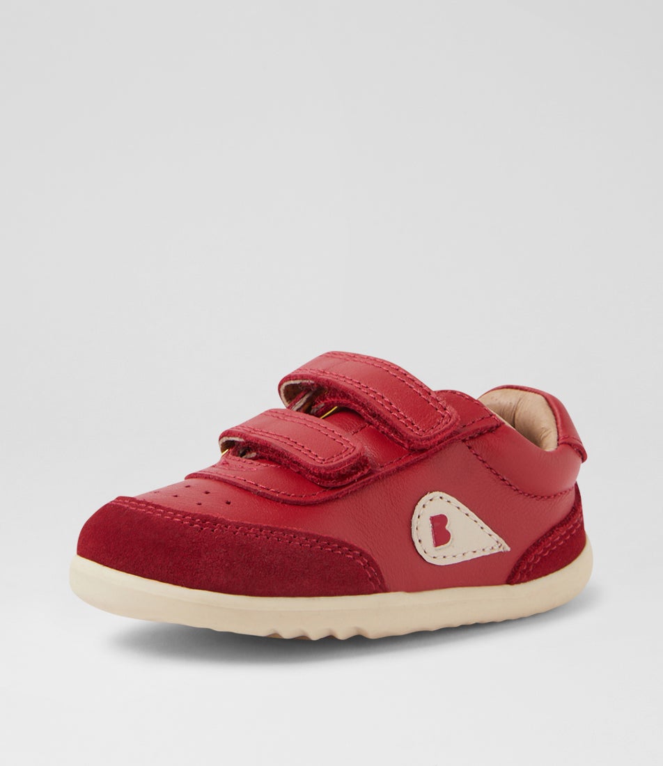 Bobux Su Champ Pompeian Red Leather Flat Shoes