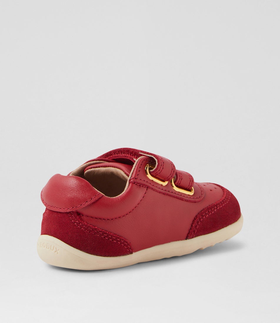Bobux Su Champ Pompeian Red Leather Flat Shoes