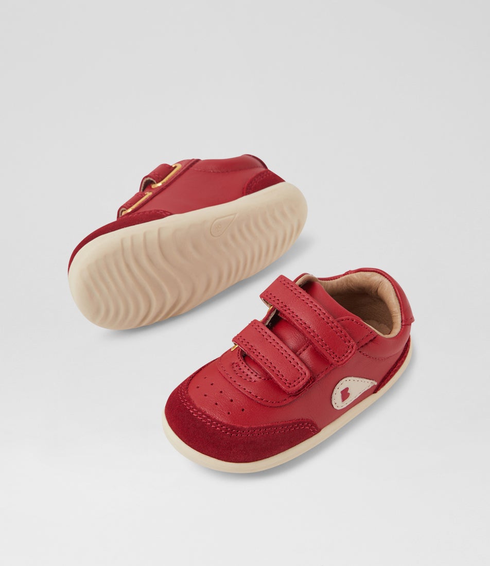 Bobux Su Champ Pompeian Red Leather Flat Shoes