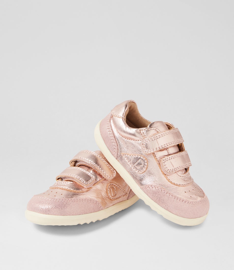 bobux Su Champ Rose Gold Leather Flat Shoes