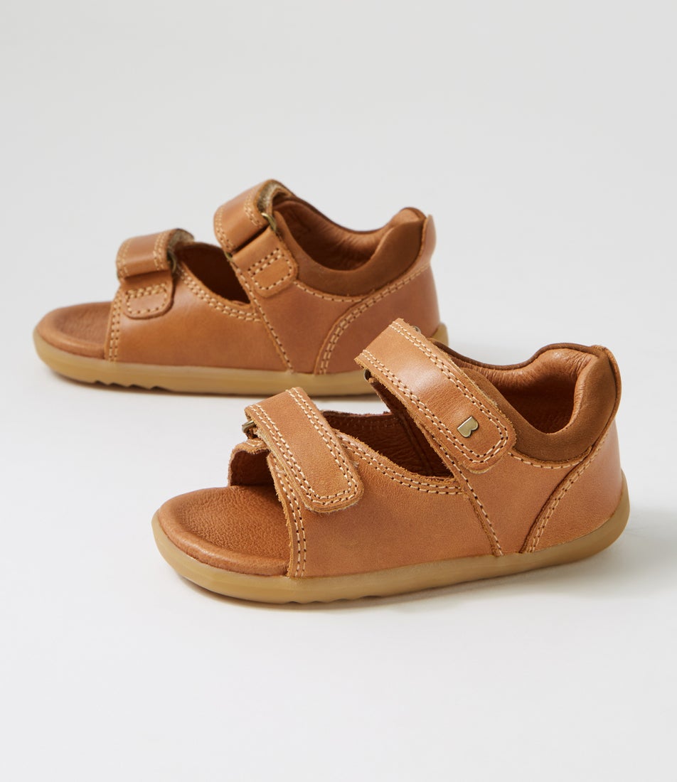 bobux Su Driftwood Infant Caramel Leather Sandals
