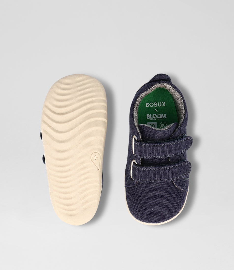 bobux Su Grass Court Infant Navy Canvas Sneakers