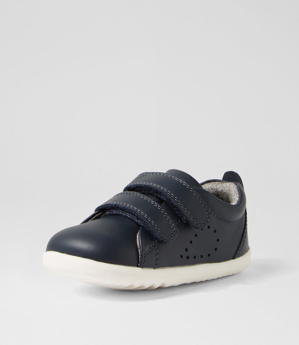 bobux Su Grass Court Infant Navy Leather Sneakers