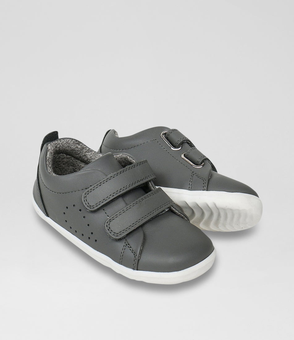 Bobux Su Grass Court Infant Smoke Leather Sneakers