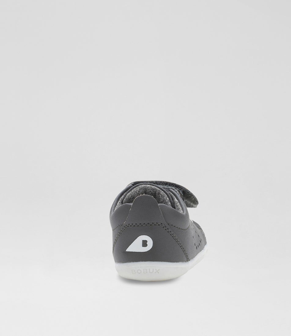 Bobux Su Grass Court Infant Smoke Leather Sneakers