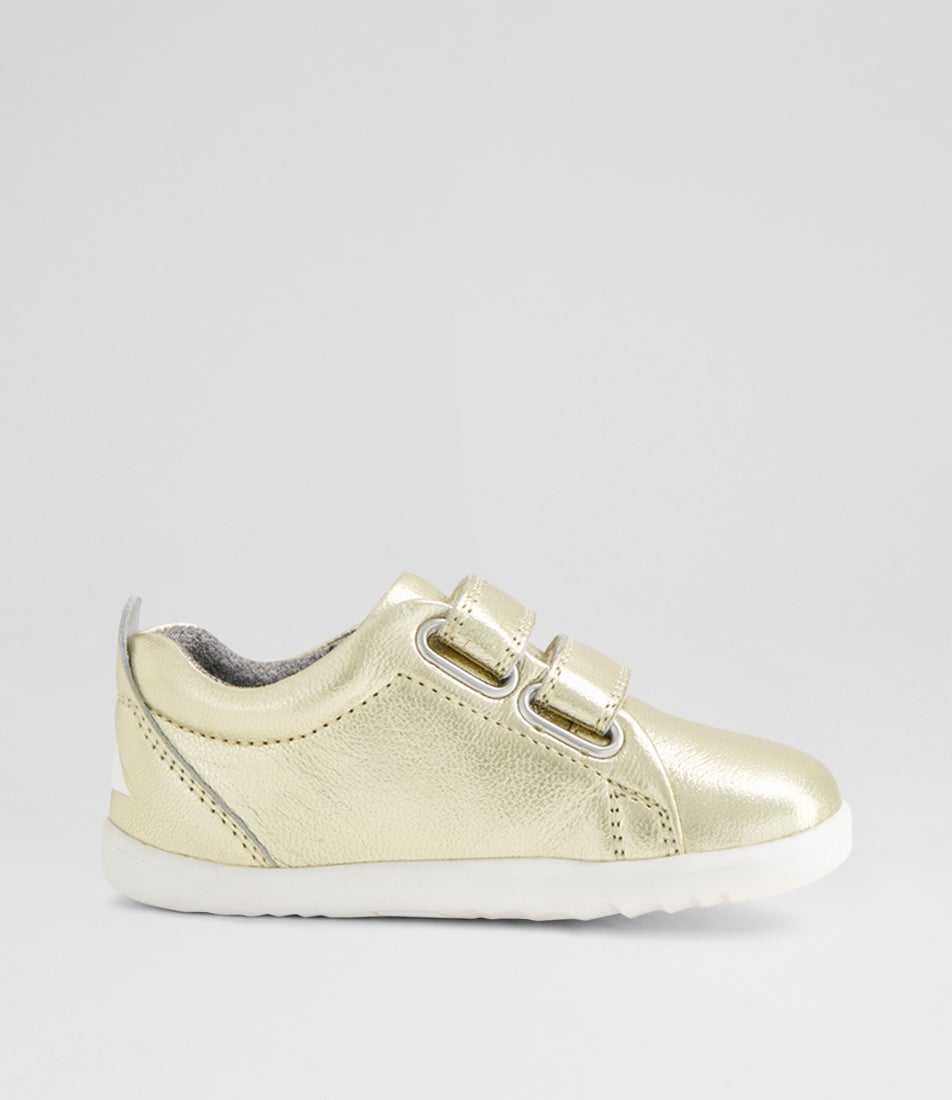 Bobux Su Grass Court Pale Gold Leather Flat Shoes