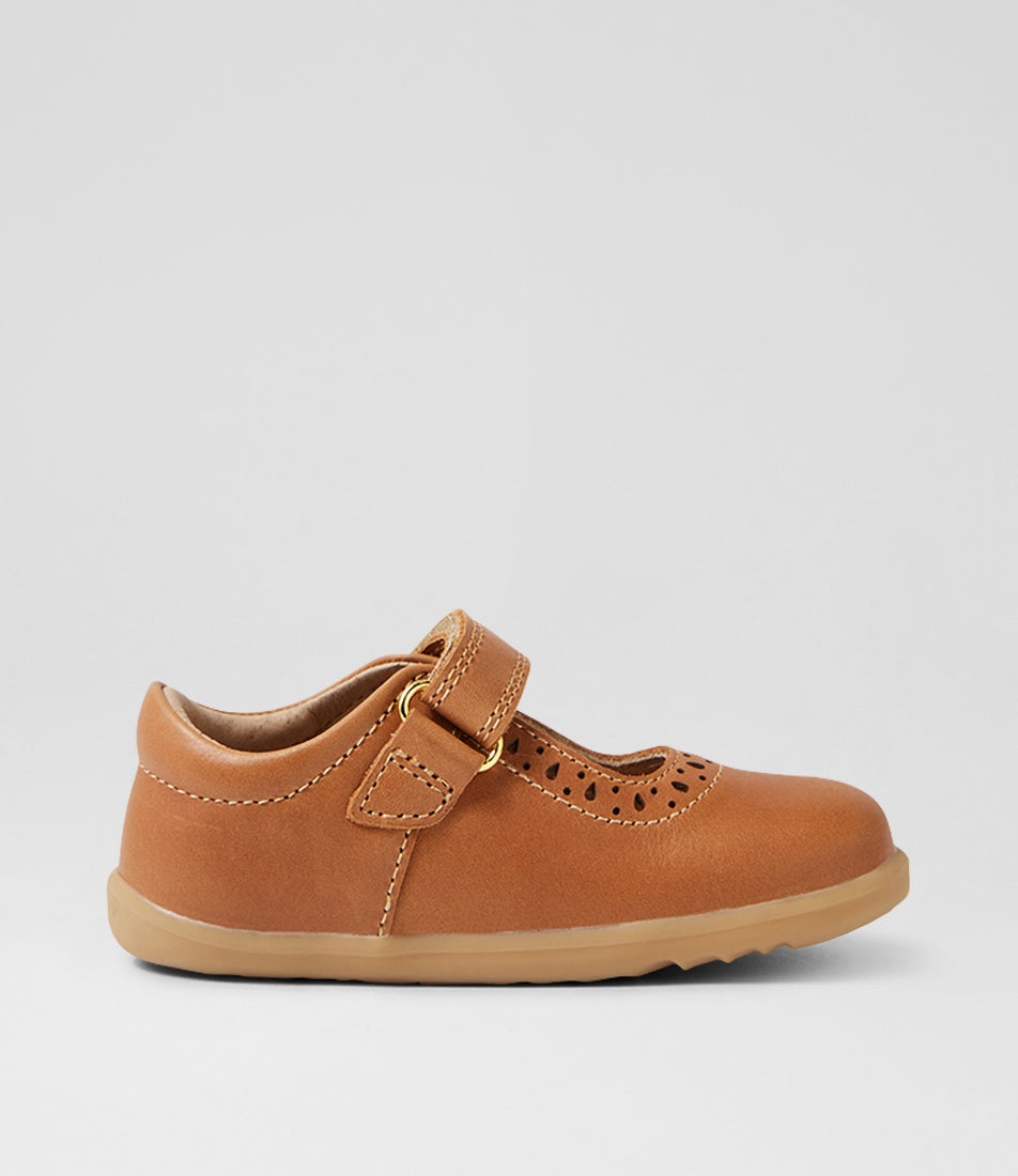 Bobux Su Lola Caramel Leather Flat Shoes